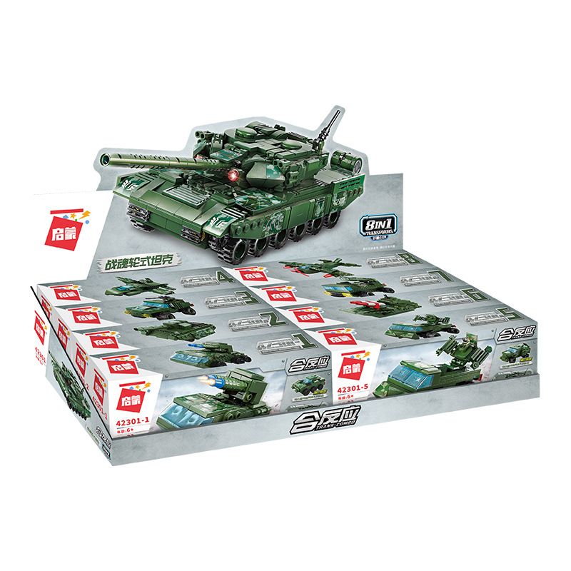 Enlighten 42301 Qman 42301 non Lego XE TĂNG BÁNH LỐP BATTLE SPIRIT 8 TỔ HỢP PHÁO BINH TỰ HÀNH TIÊN PHONG SẤM SÉT ĐÓN BÃO MÁY BAY CHIẾN ĐẤU ĐẠI BÀNG RADAR SKYNET TÀU TUẦN TRA WAVE CHASER TÊN LỬA DŨNG CẢM NÉM BOM AGNI bộ đồ chơi xếp lắp ráp ghép mô hình Creator 3 In 1 TRANS-COMBO TANK Sáng Tạo Với 3 Mẫu 642 khối