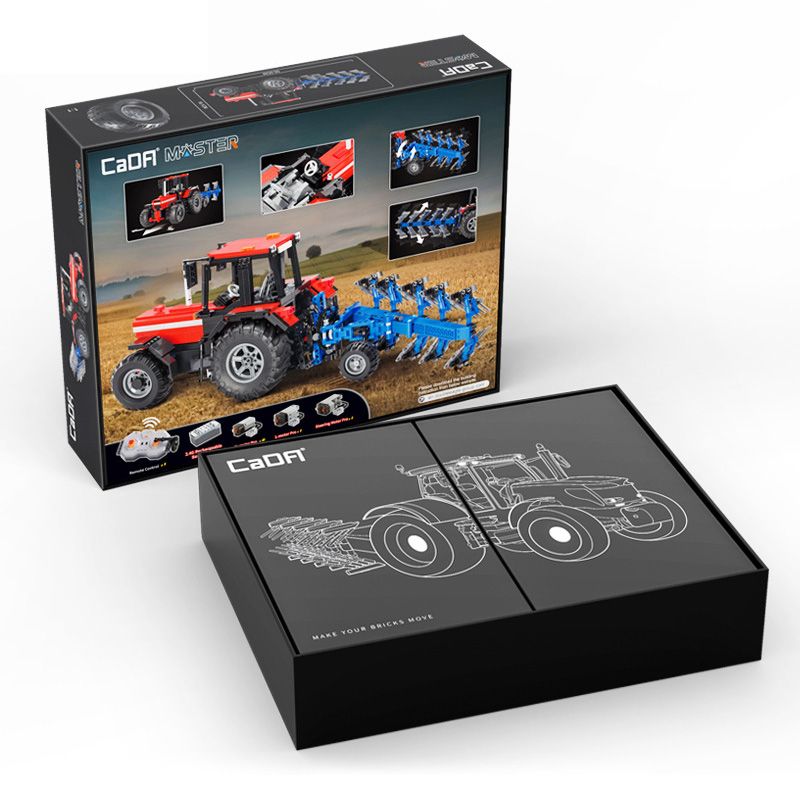 CADA DOUBLEE C61052 61052 REBRICKABLE MOC-54812 54812 MOC54812 non  XE NÔNG TRẠI TIỆN ÍCH 1:17 tỷ lệ 1:17 bộ đồ chơi xếp lắp ráp ghép mô hình  FARM TRACTOR Kỹ Thuật Công Nghệ Cao Mô Hình Phương Tiện 1675 khối