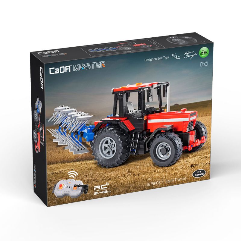 CADA DOUBLEE C61052 61052 REBRICKABLE MOC-54812 54812 MOC54812 non  XE NÔNG TRẠI TIỆN ÍCH 1:17 tỷ lệ 1:17 bộ đồ chơi xếp lắp ráp ghép mô hình  FARM TRACTOR Kỹ Thuật Công Nghệ Cao Mô Hình Phương Tiện 1675 khối