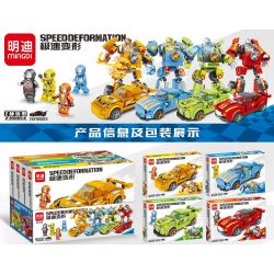 MINGDI LEIBAO K0325 0325 non  CỰC KỲ BIẾN DẠNG 4 PHONG CÁCH bộ đồ chơi xếp lắp ráp ghép mô hình Racers Đua Tốc Độ 1121 khối