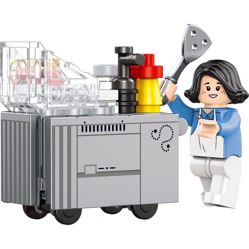 ROYAL TOYS RT65 non Lego XE CHIÊN HỒNG KÔNG bộ đồ chơi xếp lắp ráp ghép mô hình City CITY STORY FRYING CART Thành Phố 54 khối