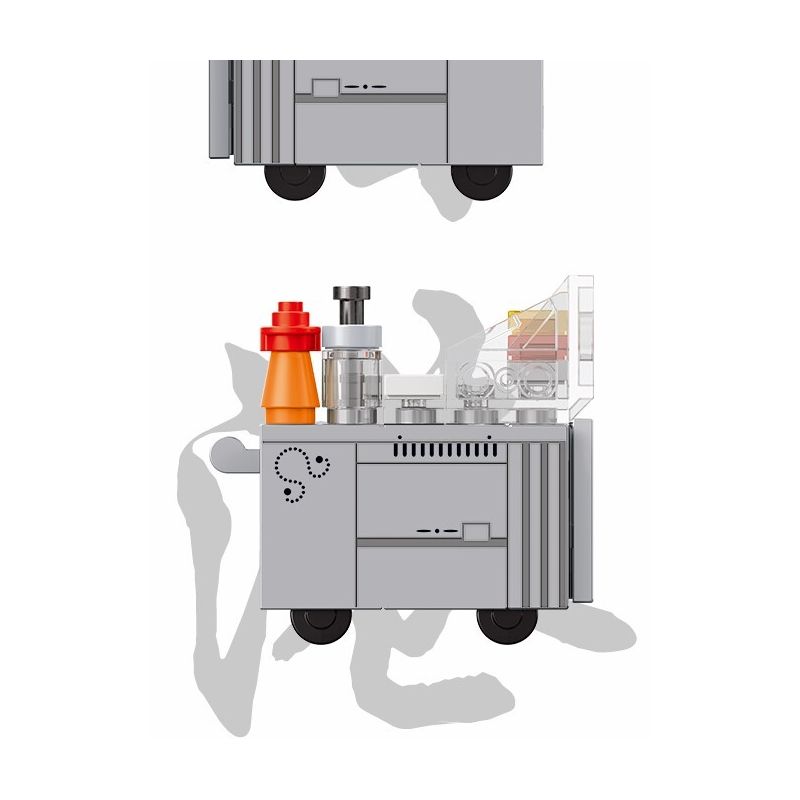 ROYAL TOYS RT65 non  XE CHIÊN HỒNG KÔNG bộ đồ chơi xếp lắp ráp ghép mô hình City CITY STORY FRYING CART Thành Phố 54 khối