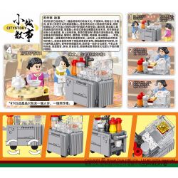 ROYAL TOYS RT65 non  XE CHIÊN HỒNG KÔNG bộ đồ chơi xếp lắp ráp ghép mô hình City CITY STORY FRYING CART Thành Phố 54 khối