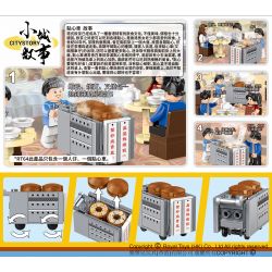 ROYAL TOYS RT64 non  XE DIM SUM HỒNG KÔNG bộ đồ chơi xếp lắp ráp ghép mô hình City CITY STORY DIM SUM CART Thành Phố 45 khối