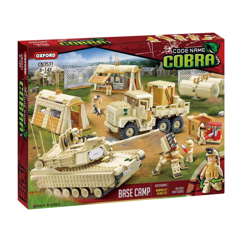 OXFORD CN3531 3531 non Lego CĂN CỨ bộ đồ chơi xếp lắp ráp ghép mô hình Military Army CODE NAME COBRA BASE CAMP Quân Sự Bộ Đội