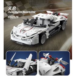 CADA DOUBLEE C52026 52026 non  BAN NGÀY tỷ lệ 1:18 bộ đồ chơi xếp lắp ráp ghép mô hình  APOCALYPSE SPORTS CAR Kỹ Thuật Công Nghệ Cao Mô Hình Phương Tiện 368 khối