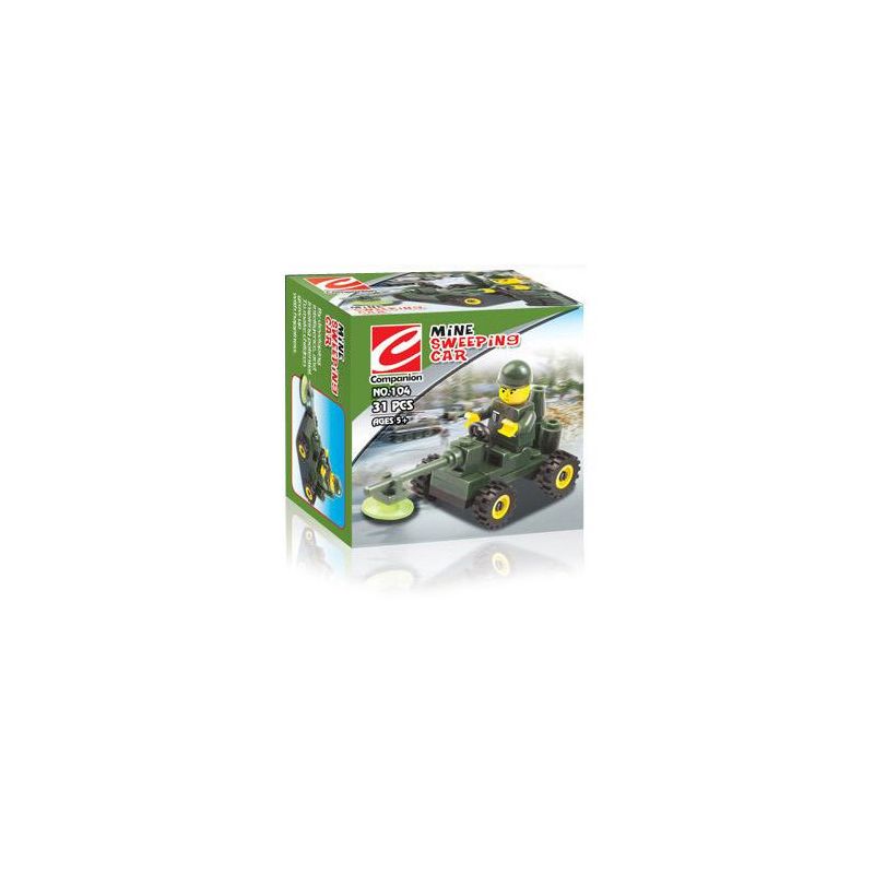 COMPANION 104 non  TÀU QUÉT MÌN bộ đồ chơi xếp lắp ráp ghép mô hình Military Army MINE SWEEPING CAR Quân Sự Bộ Đội 31 khối