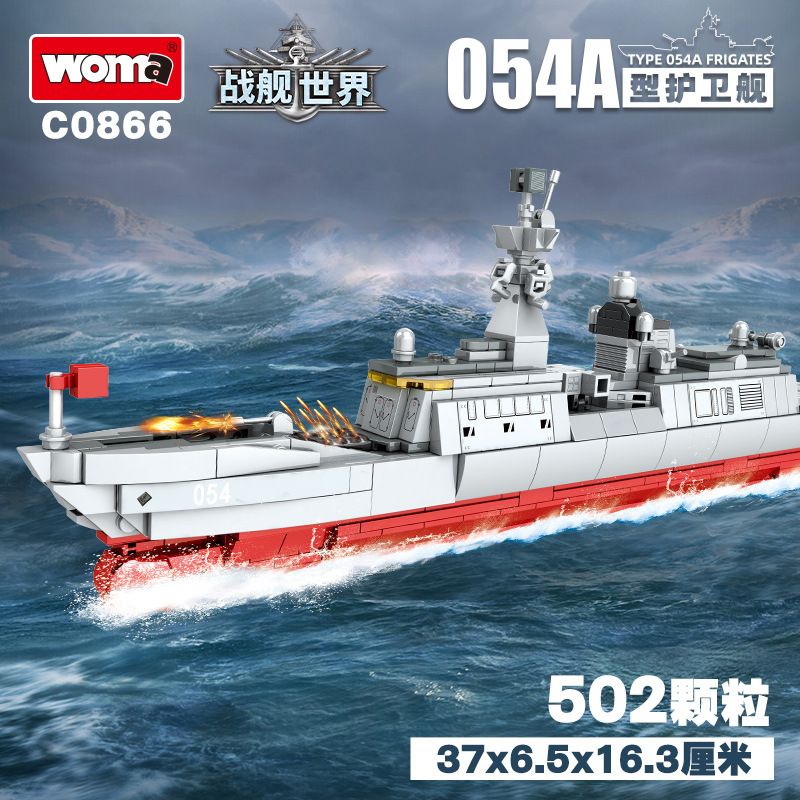 WOMA C0866 0866 non Lego KHINH HẠM LOẠI 054A bộ đồ chơi xếp lắp ráp ghép mô hình Battle Ship TYPE 054A FRIGATES Tàu Chiến 502 khối