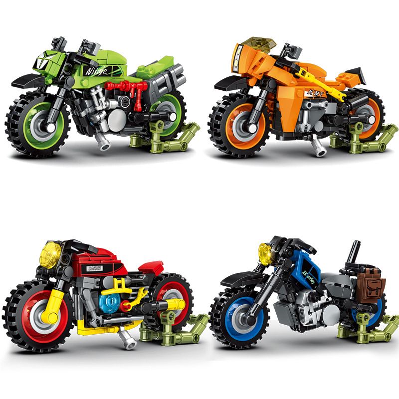 LEYI 69009 non Lego XE MÁY 4 PHONG CÁCH bộ đồ chơi xếp lắp ráp ghép mô hình Motorcycle Motorbike Xe Hai Bánh 750 khối