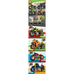 LEYI 69009 non  XE MÁY 4 PHONG CÁCH bộ đồ chơi xếp lắp ráp ghép mô hình Motorcycle Motorbike Xe Hai Bánh 750 khối