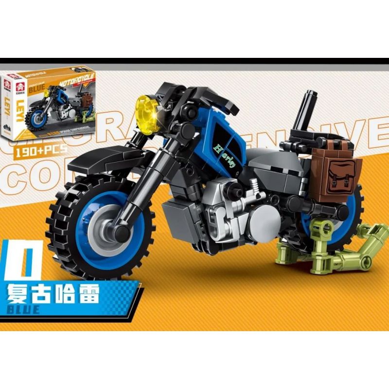 LEYI 69009 non  XE MÁY 4 PHONG CÁCH bộ đồ chơi xếp lắp ráp ghép mô hình Motorcycle Motorbike Xe Hai Bánh 750 khối