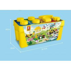 SEMBO 101402 non  HỘP HẠT THÔNG MINH DIY bộ đồ chơi xếp lắp ráp ghép mô hình Creator Sáng Tạo 854 khối