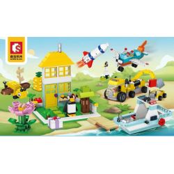 SEMBO 101402 non  HỘP HẠT THÔNG MINH DIY bộ đồ chơi xếp lắp ráp ghép mô hình Creator Sáng Tạo 854 khối