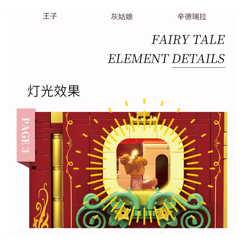 SEMBO 506174 non  CHẠY TRỐN CÔ BÉ LỌ LEM bộ đồ chơi xếp lắp ráp ghép mô hình Disney Princess FAIRY TALE BOOK RUNAWAY CINDERELLA Công Chúa 622 khối