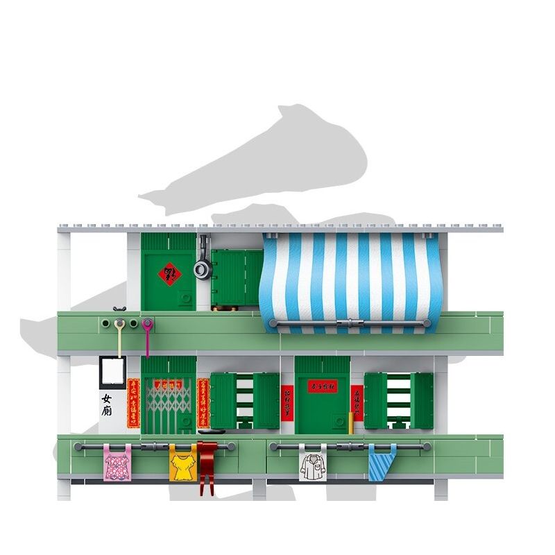 ROYAL TOYS RT51 non  KHU TÁI ĐỊNH CƯ HỒNG KÔNG bộ đồ chơi xếp lắp ráp ghép mô hình City CITY STORY RESETTLEMENT ESTATES Thành Phố 355 khối