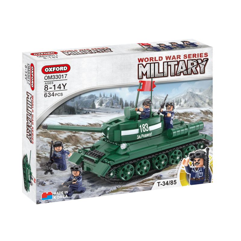 OXFORD OM33017 33017 non Lego T-34/85 bộ đồ chơi xếp lắp ráp ghép mô hình Military Army Quân Sự Bộ Đội 634 khối