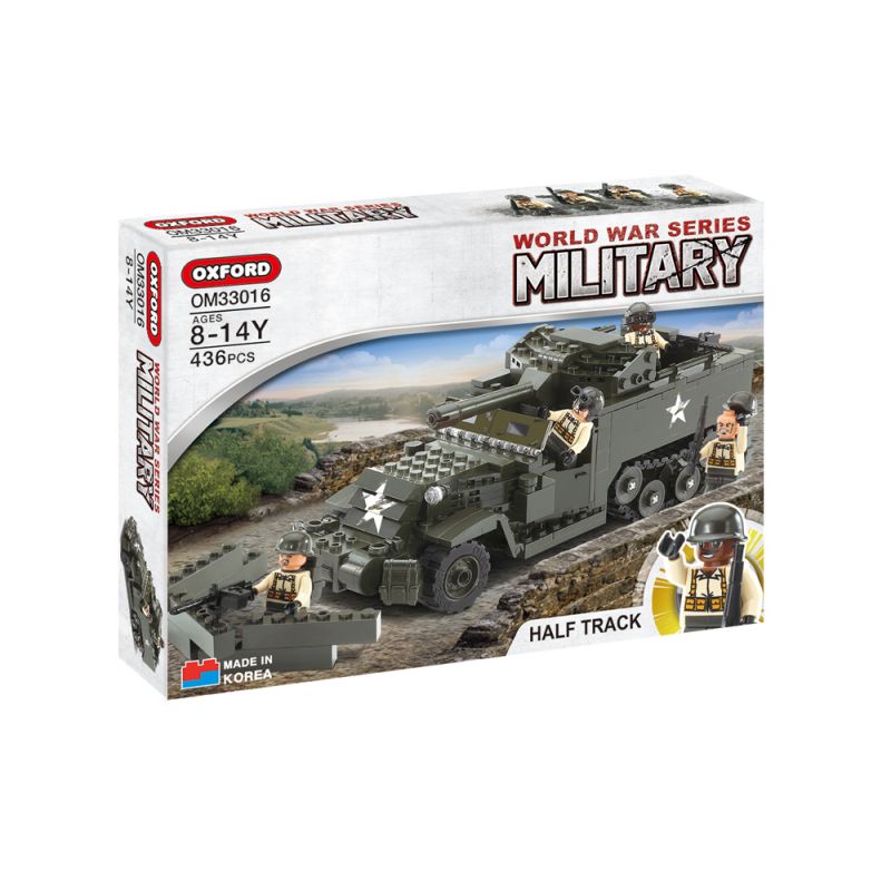 OXFORD OM33016 33016 non Lego NỬA ĐƯỜNG bộ đồ chơi xếp lắp ráp ghép mô hình Military Army HALF TRACK Quân Sự Bộ Đội 436 khối