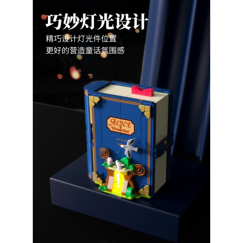 SEMBO 506172 non  ALICE TRÊN ĐƯỜNG CHẠY TRỐN Ở XỨ SỞ THẦN TIÊN bộ đồ chơi xếp lắp ráp ghép mô hình Disney Princess FAIRY TALE BOOK ALICE AT LARGE Công Chúa 655 khối