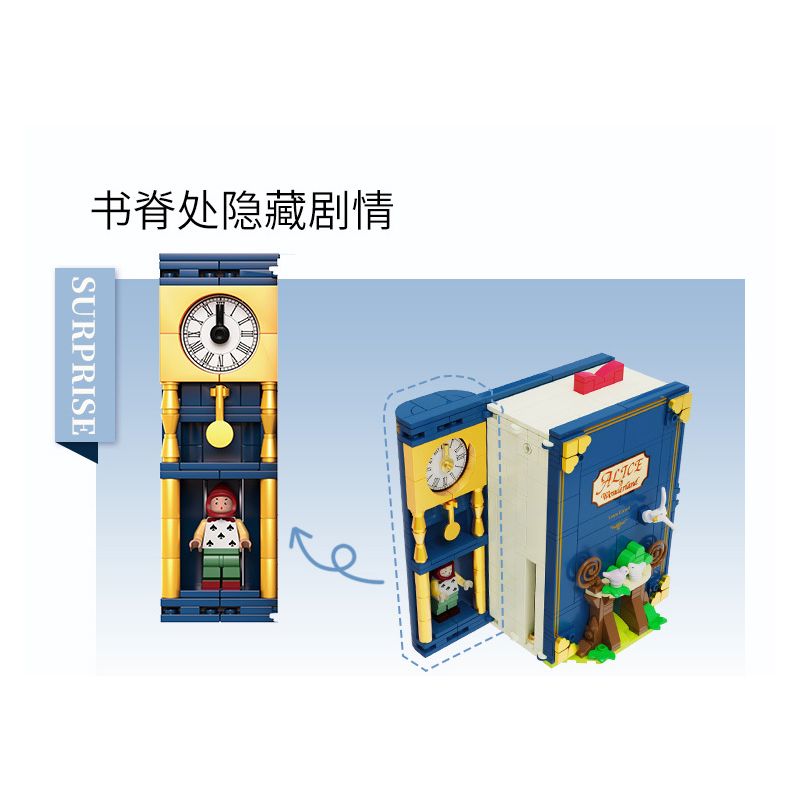 SEMBO 506172 non  ALICE TRÊN ĐƯỜNG CHẠY TRỐN Ở XỨ SỞ THẦN TIÊN bộ đồ chơi xếp lắp ráp ghép mô hình Disney Princess FAIRY TALE BOOK ALICE AT LARGE Công Chúa 655 khối