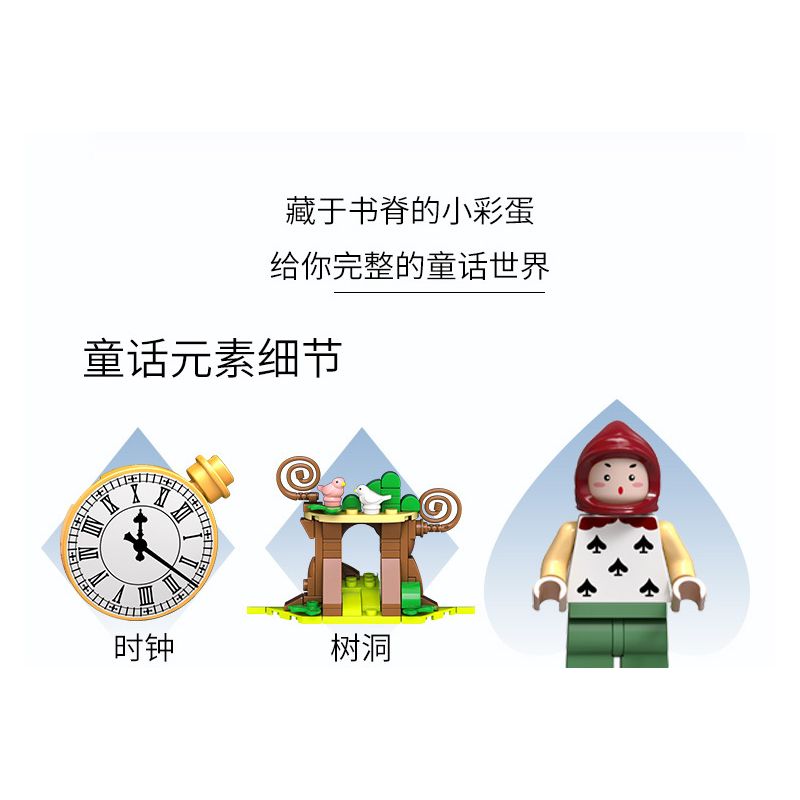 SEMBO 506172 non  ALICE TRÊN ĐƯỜNG CHẠY TRỐN Ở XỨ SỞ THẦN TIÊN bộ đồ chơi xếp lắp ráp ghép mô hình Disney Princess FAIRY TALE BOOK ALICE AT LARGE Công Chúa 655 khối