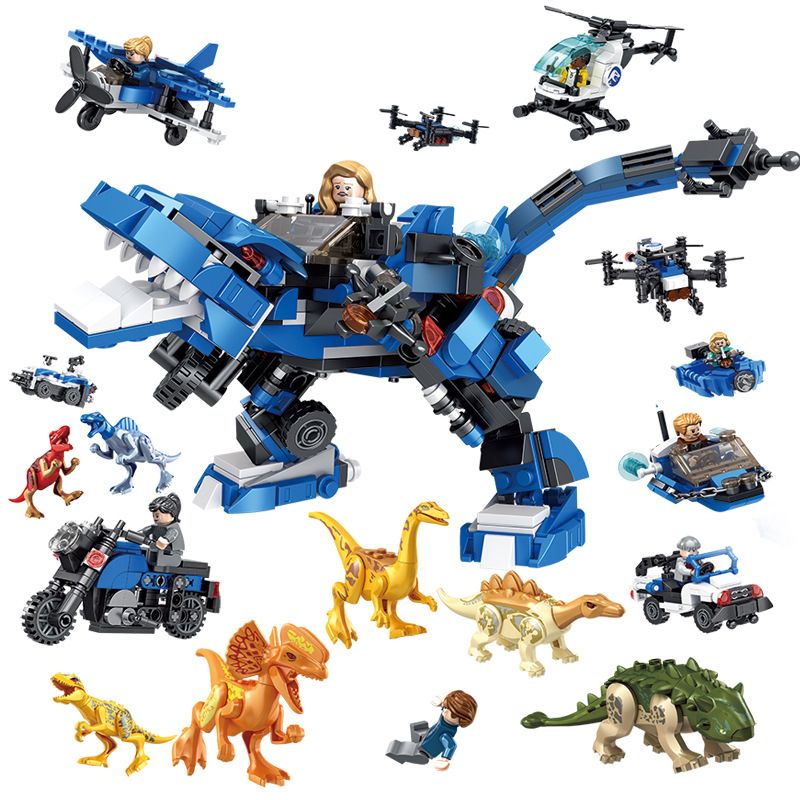 ELEPHANT JX90148 90148 non Lego KHỦNG LONG CƠ HỌC RUNAWAY 8 KIỂU bộ đồ chơi xếp lắp ráp ghép mô hình Jurassic World Thế Giới Khủng Long 1083 khối