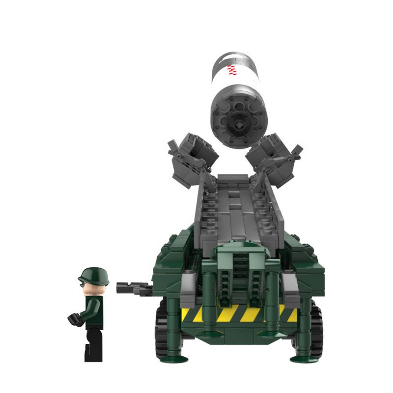 JAKI JK9105 9105 non  TÊN LỬA GIAO THÔNG XIANGYANG VÀ XE PHÓNG bộ đồ chơi xếp lắp ráp ghép mô hình SPACE QIEST SUNRISE MOBILE EOCKET LANUCHER 595 khối