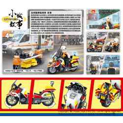 ROYAL TOYS RT49 non  XE MÁY TẾ KHẨN CẤP HỒNG KÔNG bộ đồ chơi xếp lắp ráp ghép mô hình City CITY STORY EMERGENCY MEDICAL ASSISTANT MOTOR CYCLE Thành Phố 29 khối