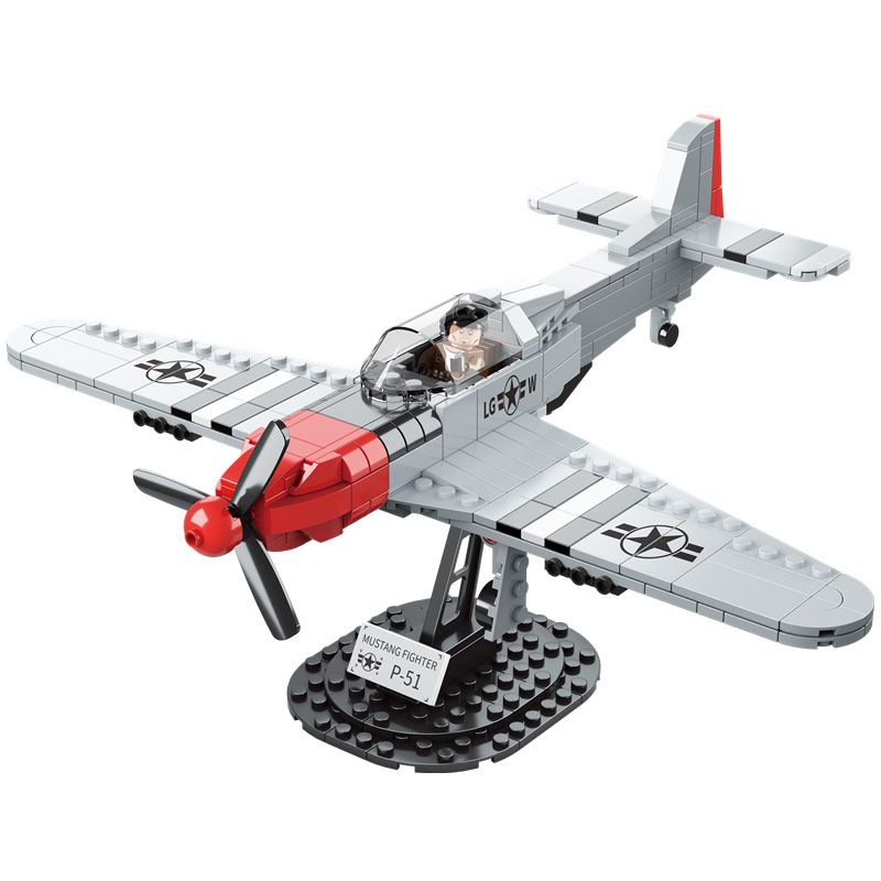 MINGDI 9039 non Lego MÁY BAY CHIẾN ĐẤU P-51 bộ đồ chơi xếp lắp ráp ghép mô hình P-51 FIGHTER 402 khối