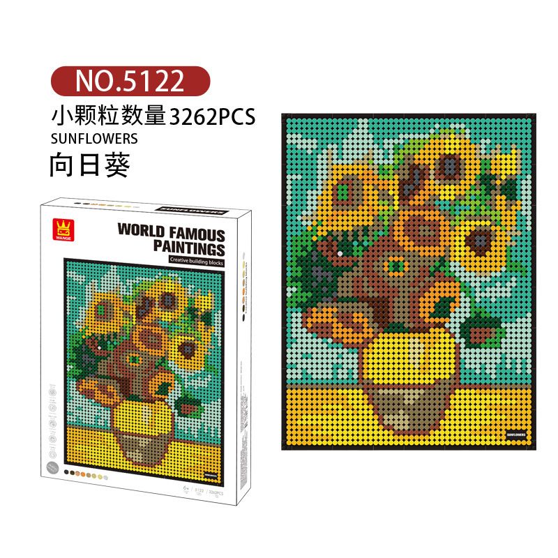 WANGE 5122 non Lego HOA HƯỚNG DƯƠNG bộ đồ chơi xếp lắp ráp ghép mô hình SUNFLOWERS 3262 khối