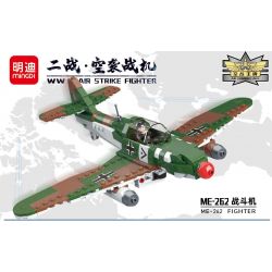 MINGDI 9038 non  MÁY BAY CHIẾN ĐẤU ME-262 bộ đồ chơi xếp lắp ráp ghép mô hình ME-262 FIGHTER 427 khối