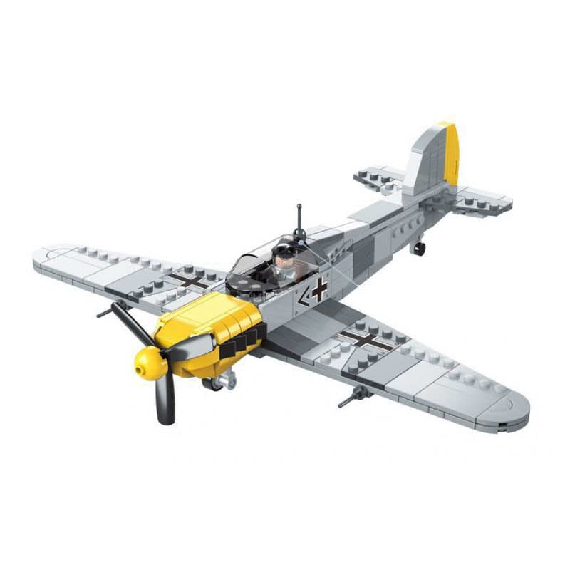 MINGDI 9037 non Lego MÁY BAY CHIẾN ĐẤU BF-109 bộ đồ chơi xếp lắp ráp ghép mô hình BF-109 FIGHTER 414 khối