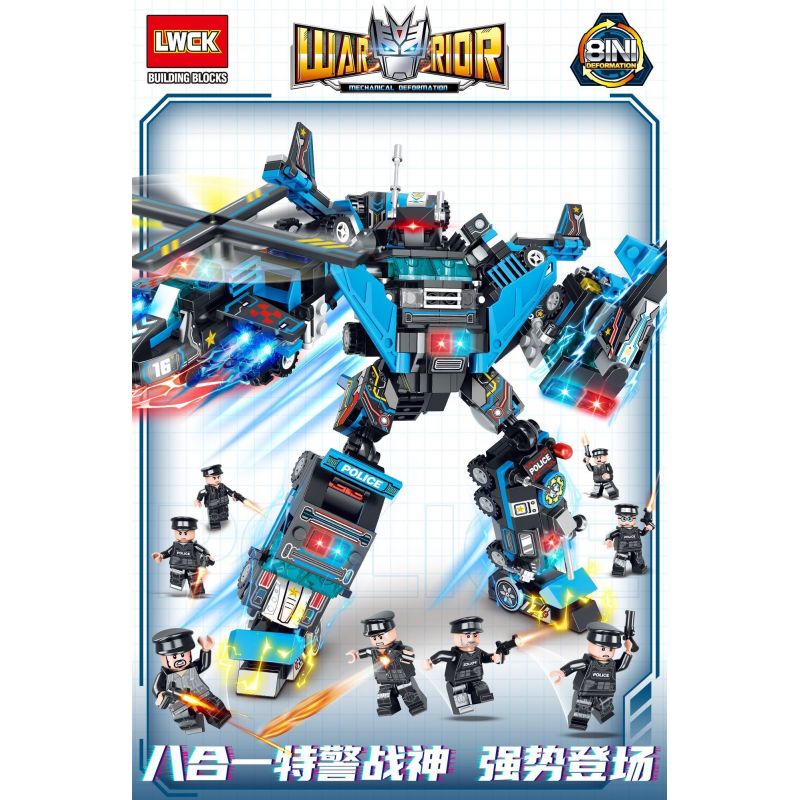 LWCK 60032 non  SWAT THẦN CHIẾN TRANH 8 KẾT HỢP bộ đồ chơi xếp lắp ráp ghép mô hình Creator WARRIOR Sáng Tạo 825 khối