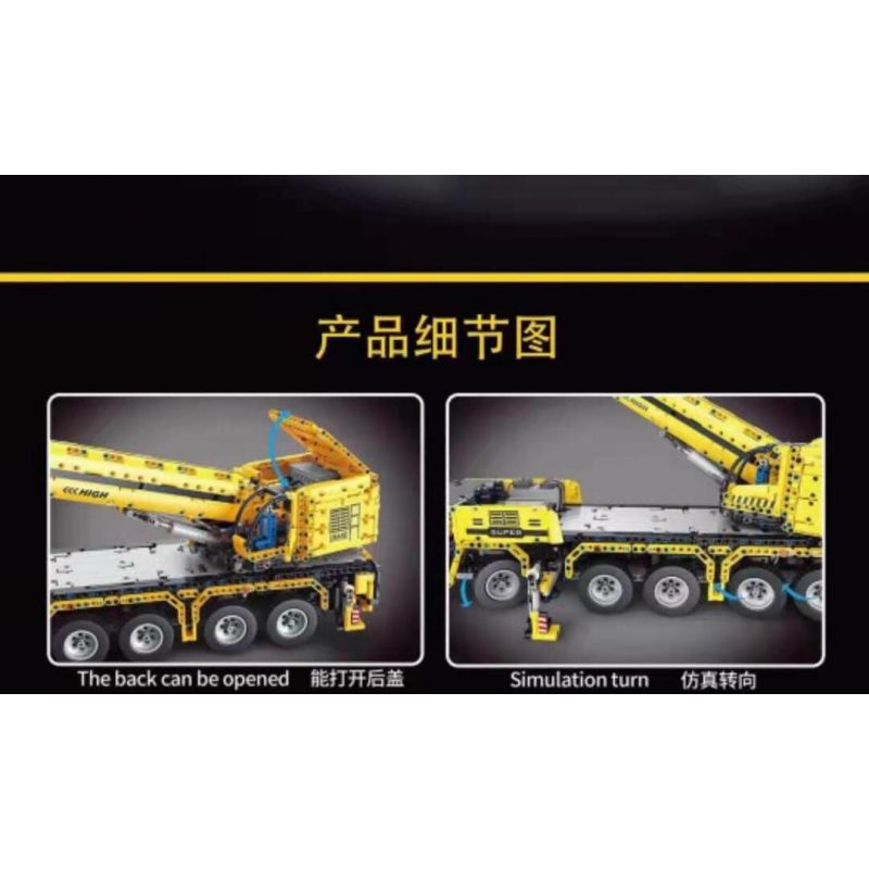 TA GAOLE T4004 4004 non  KỸ THUẬT CẦN CẨU BÁNH LỐP bộ đồ chơi xếp lắp ráp ghép mô hình  TECHNOLOGY Kỹ Thuật Công Nghệ Cao Mô Hình Phương Tiện 3711 khối