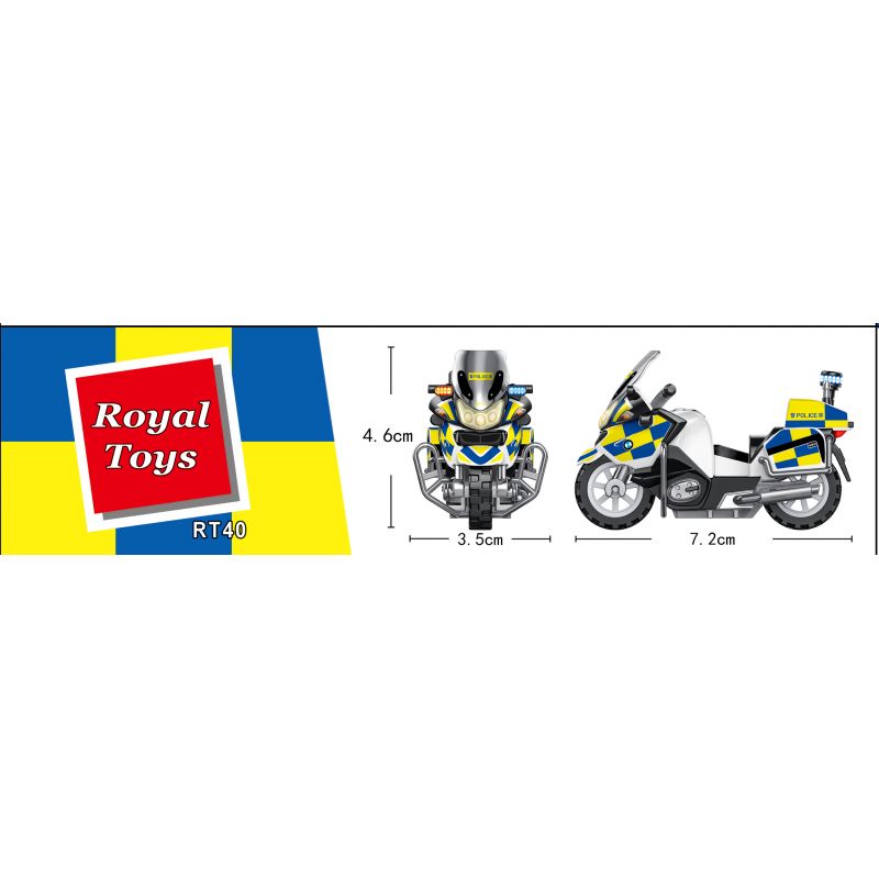 ROYAL TOYS RT40 non  CẢNH SÁT XE MÁY bộ đồ chơi xếp lắp ráp ghép mô hình City CITY STORY HONG KONG POLICE MOTORCYCLE R900RT Thành Phố 29 khối
