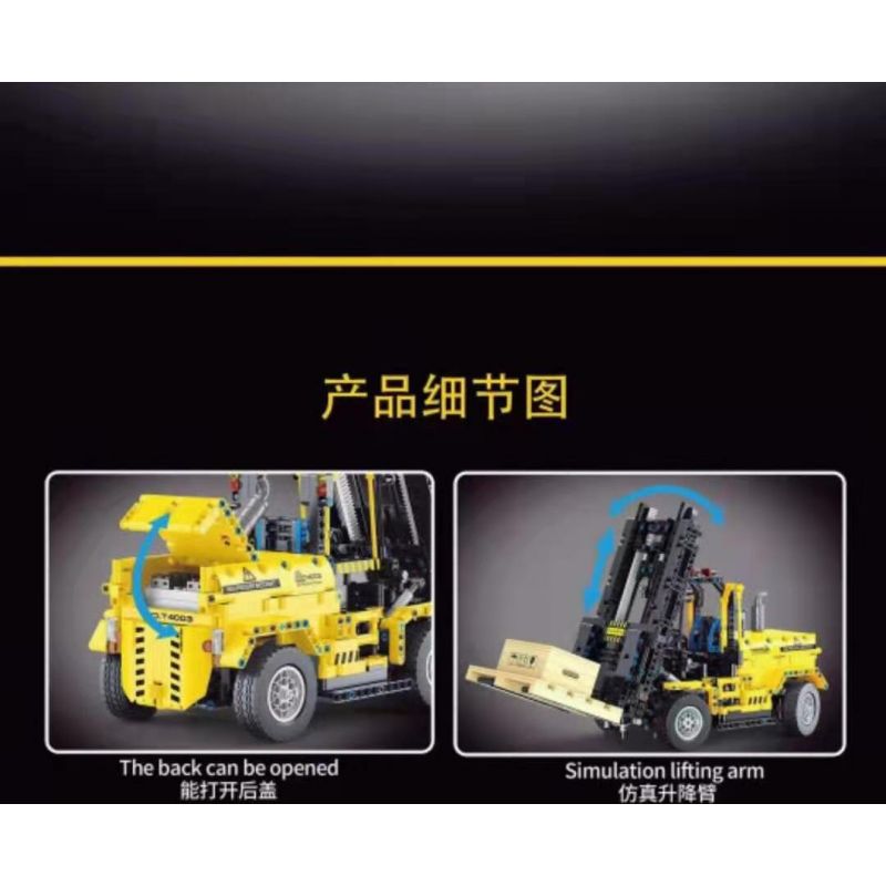 TA GAOLE T4003 4003 non  KỸ THUẬT XE NÂNG HẠNG NẶNG bộ đồ chơi xếp lắp ráp ghép mô hình  TECHNOLOGY Kỹ Thuật Công Nghệ Cao Mô Hình Phương Tiện 2028 khối