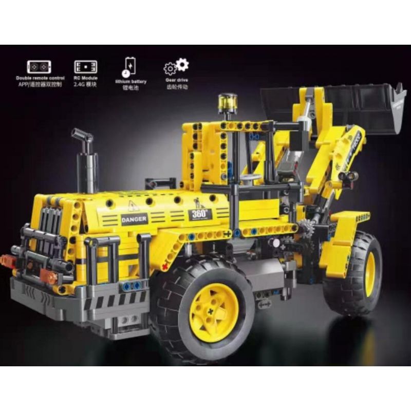 TA GAOLE T4002 4002 non  KỸ THUẬT: FRONT LOADER bộ đồ chơi xếp lắp ráp ghép mô hình  TECHNOLOGY Kỹ Thuật Công Nghệ Cao Mô Hình Phương Tiện 1608 khối