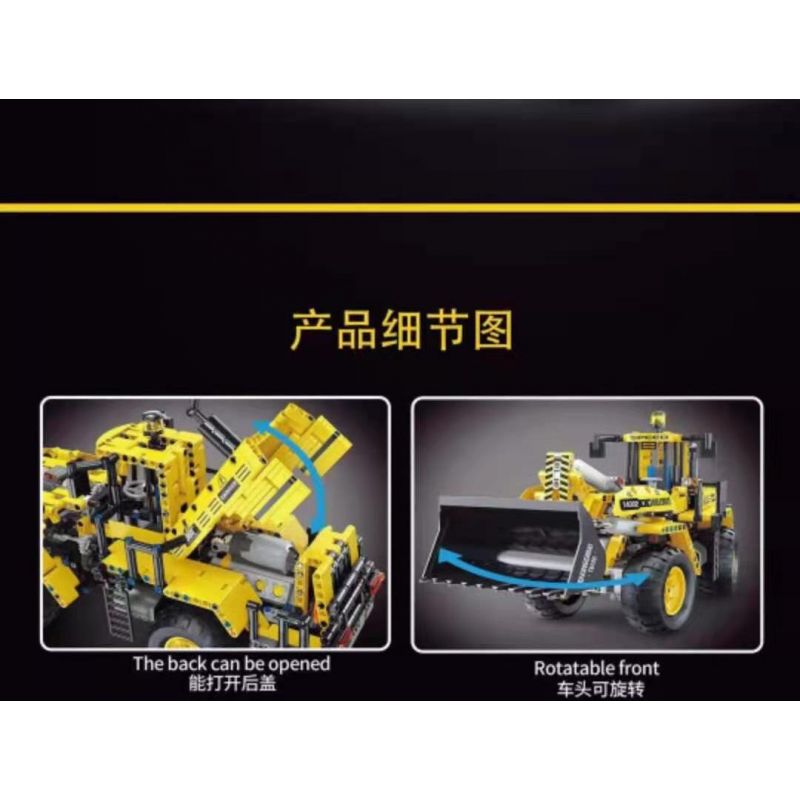 TA GAOLE T4002 4002 non  KỸ THUẬT: FRONT LOADER bộ đồ chơi xếp lắp ráp ghép mô hình  TECHNOLOGY Kỹ Thuật Công Nghệ Cao Mô Hình Phương Tiện 1608 khối