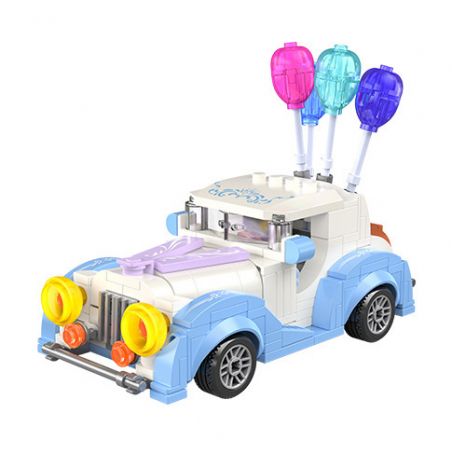 JAKI JK8308 8308 non  XE CƯỚI BONG BÓNG bộ đồ chơi xếp lắp ráp ghép mô hình Racers BALLOON WEDDING CAR Đua Tốc Độ