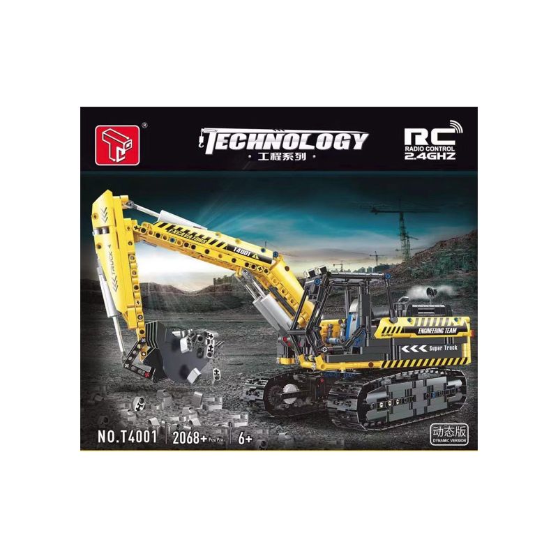 TA GAOLE T4001 4001 non  KỸ THUẬT: MÁY XÚC bộ đồ chơi xếp lắp ráp ghép mô hình  TECHNOLOGY Kỹ Thuật Công Nghệ Cao Mô Hình Phương Tiện 2068 khối