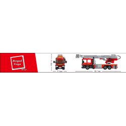 ROYAL TOYS RT37 non  XE CHỮA CHÁY THANG THÉP HỒNG KÔNG bộ đồ chơi xếp lắp ráp ghép mô hình City CITY STORY HONG KONG FIRE ENGINE 55M TURNTABLE LADDER Thành Phố 602 khối