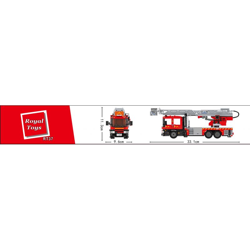 ROYAL TOYS RT37 non  XE CHỮA CHÁY THANG THÉP HỒNG KÔNG bộ đồ chơi xếp lắp ráp ghép mô hình City CITY STORY HONG KONG FIRE ENGINE 55M TURNTABLE LADDER Thành Phố 602 khối