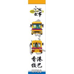 ROYAL TOYS RT36 non  XE BUÝT TRƯỜNG HỌC HỒNG KÔNG bộ đồ chơi xếp lắp ráp ghép mô hình City CITY STORY HONG KONG SCHOOL BUS Thành Phố 460 khối