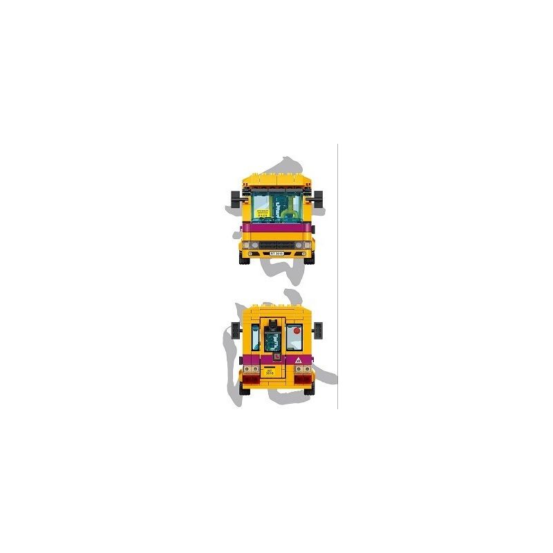 ROYAL TOYS RT36 non  XE BUÝT TRƯỜNG HỌC HỒNG KÔNG bộ đồ chơi xếp lắp ráp ghép mô hình City CITY STORY HONG KONG SCHOOL BUS Thành Phố 460 khối
