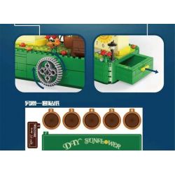 GAOMISI T2029 2029 non  HỘP NHẠC NGÔI NHÀ ĐỒNG HỒ HOA HƯỚNG DƯƠNG bộ đồ chơi xếp lắp ráp ghép mô hình Creator MUSIC BOX Sáng Tạo 557 khối