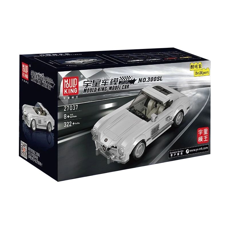 MouldKing 27037 Mould King 27037 non  MERCEDES-BENZ 300SL bộ đồ chơi xếp lắp ráp ghép mô hình Speed Champions Racing Cars Đua Xe Công Thức 322 khối