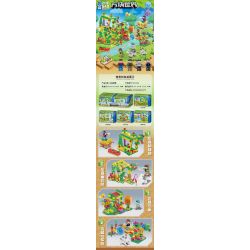 ZHEGAO 981004 non  THẾ GIỚI KHỐI LẬP PHƯƠNG BIỆT THỰ PHA LÊ 4 LOẠI BÃI TRỒNG ĐÌNH CÂU CÁ TỔ CHIM CẦU BÁNH XE bộ đồ chơi xếp lắp ráp ghép mô hình Minecraft Game Xây Dựng 522 khối