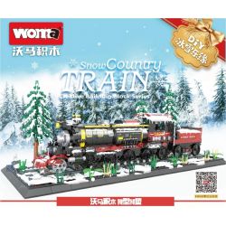 WOMA C0377 0377 non  XE LỬA ĐẤT NƯỚC TUYẾT bộ đồ chơi xếp lắp ráp ghép mô hình SNOW COUNTRY TRAIN 1232 khối