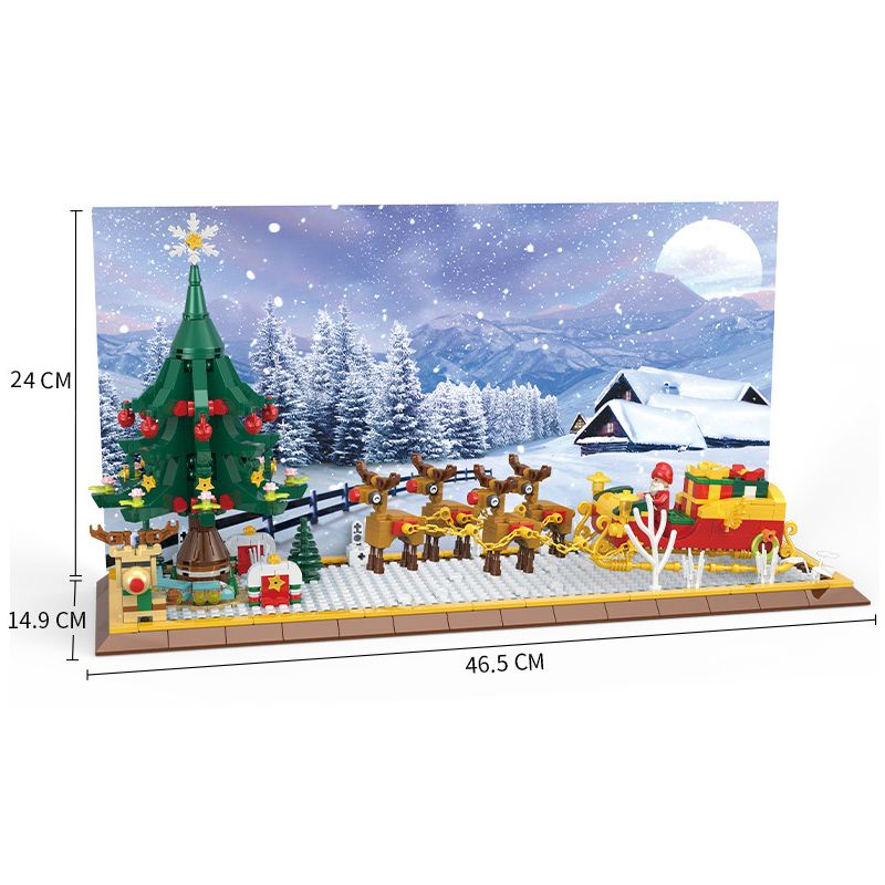 WOMA C0376 0376 non Lego CẢNH TUYẾT GIÁNG SINH bộ đồ chơi xếp lắp ráp ghép mô hình SNOW SCENE CHRISTMAS 826 khối