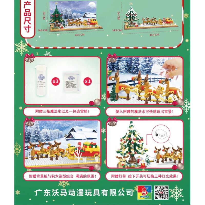 WOMA C0376 0376 non  CẢNH TUYẾT GIÁNG SINH bộ đồ chơi xếp lắp ráp ghép mô hình SNOW SCENE CHRISTMAS 826 khối