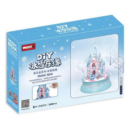 WOMA C0373 0373 non  HỘP NHẠC LÂU ĐÀI TUYẾT bộ đồ chơi xếp lắp ráp ghép mô hình 246 khối